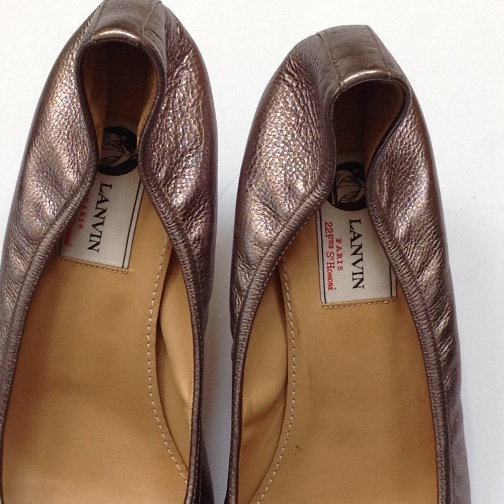 Lanvin Silver Metallic Peep Toe Stiletto Heel - Picture 4 of 8